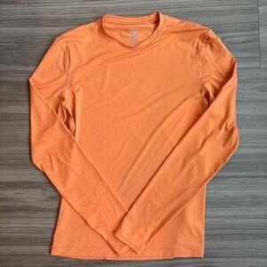 BloqUV Women's UPF 50+ Long Sleeve Top Womens Orange Thumbholes Size Large